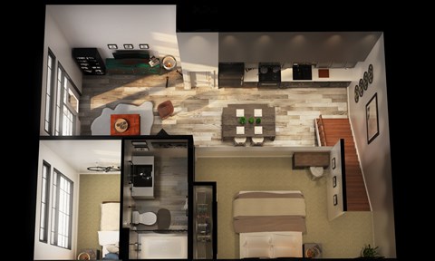 Floor plan for 2 beds, 2 baths, 1015 sqft
